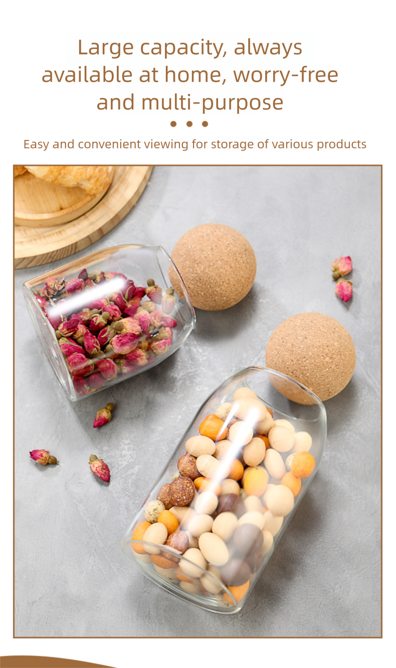 Household Five Grains Sealed Food Spice Square High Borosilicate Glass Storage Jar_voghion.com