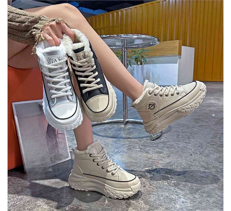 Stivali da neve da donna nuovi, spessi, in velluto, caldi, in cotone, scarpe alte, piccole, bianche_voghion.com