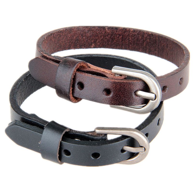 Rindsleder Einfache Perlen Glatte Strap Bunte Casual Trendy Leder Armband_voghion.com