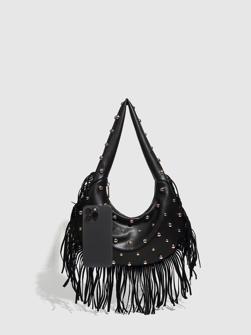 Borse da donna Nuova moda Borsa a gnocco Borsa a nappa Borsa da donna Rivetto Personalità Borsa a tracolla Borsa da ascella femminile_voghion.com