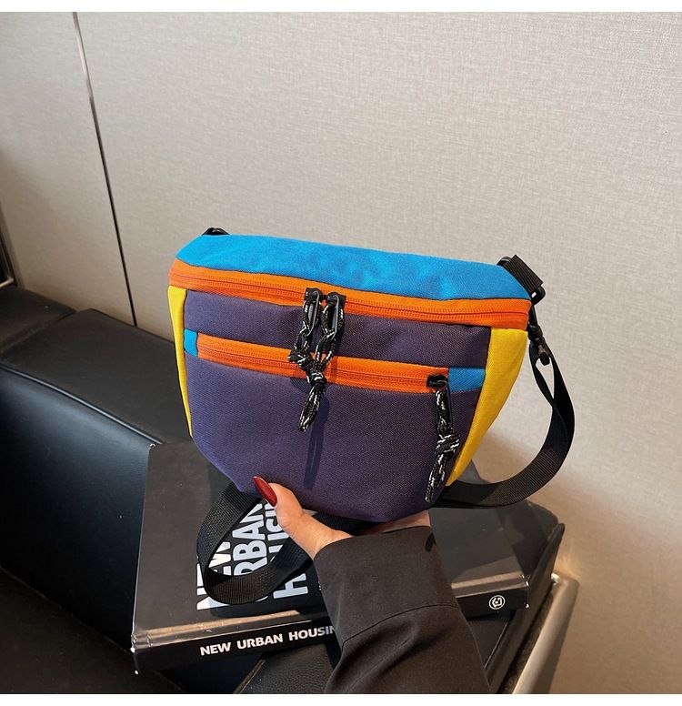 Borsa a tracolla alla moda per donna, casual, versatile, sportiva, per telefono e portachiavi, piccola, a blocchi di colore_voghion.com