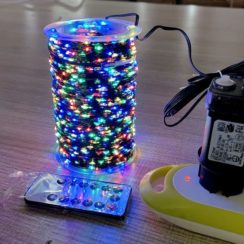Luci natalizie con telecomando - Luci a LED in rame con filo verde e lampadine stellate, per decorazioni natalizie per interni ed esterni_voghion.com
