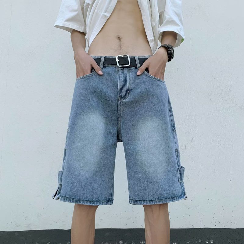 Jeansshorts för män, sommarmode, märkesdesign, sense tooling, fempunktsbyxor, amerikanska retrobyxor med lös passform_voghion.com