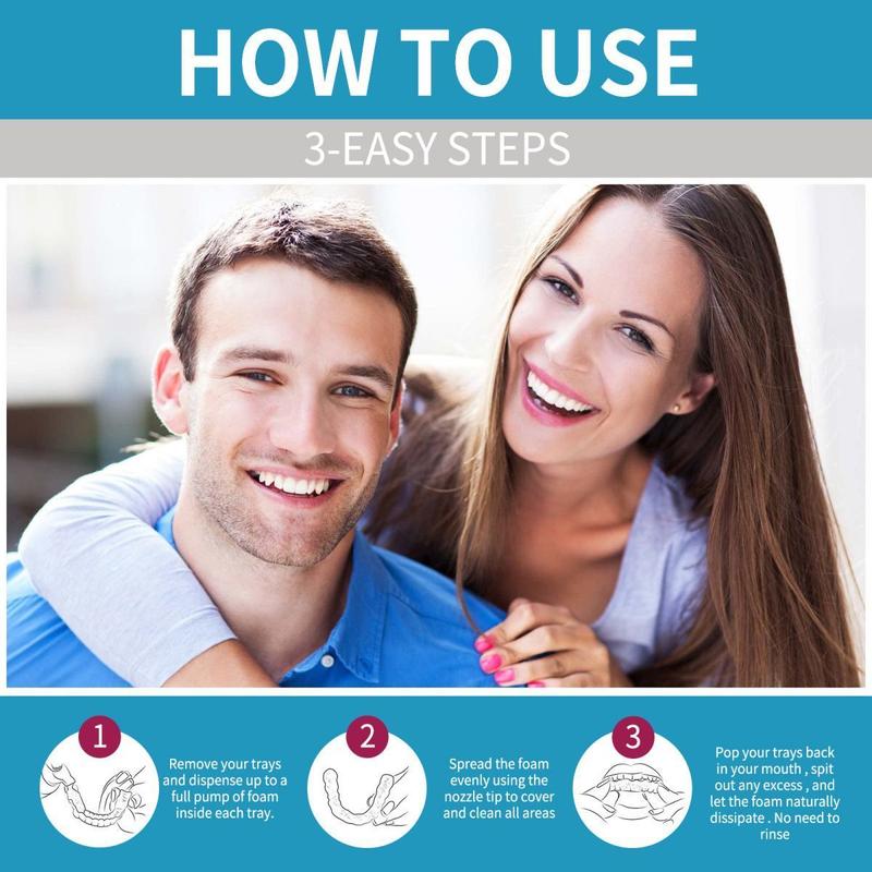 Denture cleaner for oral hygiene care, refreshing breath, removing tartar stains, and whitening dentures 2024_voghion.com