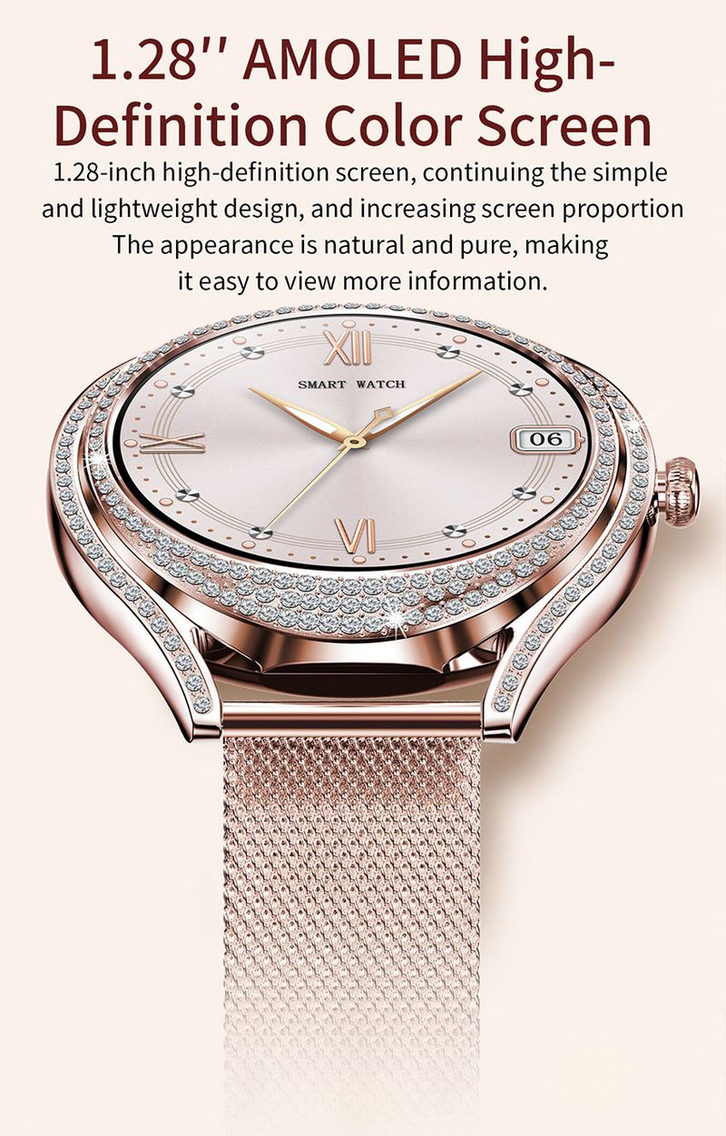 Smart Fashion Watch For Women Heart Rate Sleep Monitoring Multi Function Waterproof Pedometer Sports Watch_voghion.com
