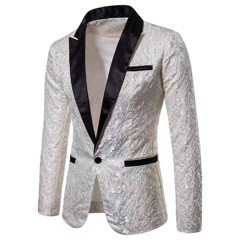 Abito casual europeo, ospite di nozze, colletto con revers, abito formale, giacca, uomo_voghion.com