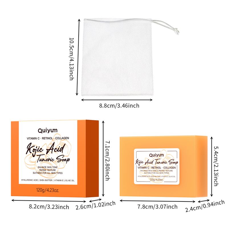 QUIYUM Sapone fatto a mano pulito all'acido cogico 120 g Sapone agli oli essenziali_voghion.com
