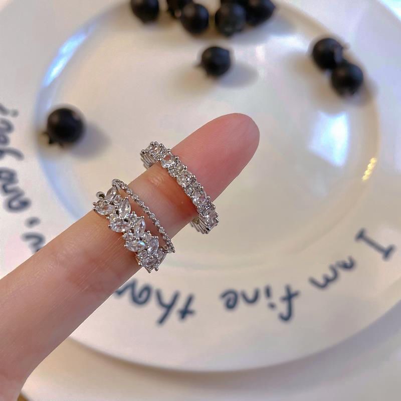 Ring High-end Ingelegde Niche A Zirkoon met Verstelbare Vrouwelijke Opening, Trendy Instagram Fashion Ring, Artistiek Temperament, Opening, , Temperament,_voghion.com