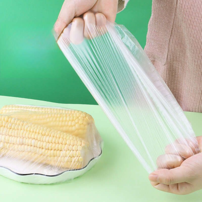 Copertura monouso, pellicola trasparente per alimenti, imballaggio domestico multifunzionale, elastico, dimensione della bocca, piatto universale_voghion.com