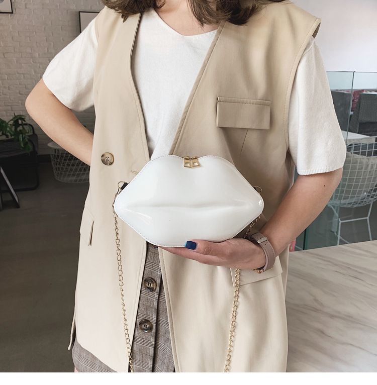 2021 Sommer neue Lippen Mini Make-up kleine Tasche Mode Candy Schulter Umhängetasche Kette Tasche Damentasche_voghion.com