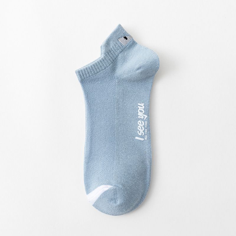 2025e Men's Summer Short With Ear Tabs Mesh Breathable Sweat-Absorbing Low-Cut Boat Youth Sports Trendy Socks_voghion.com