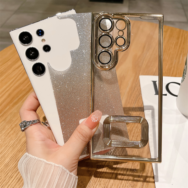 Plating Gat Glitter Telefoon Case Voor Samsung S23 Ultra S22 Plus S21 S20 FE A53 5G A52 A54 a23 A13 Soft Silicone Back Cover_voghion.com