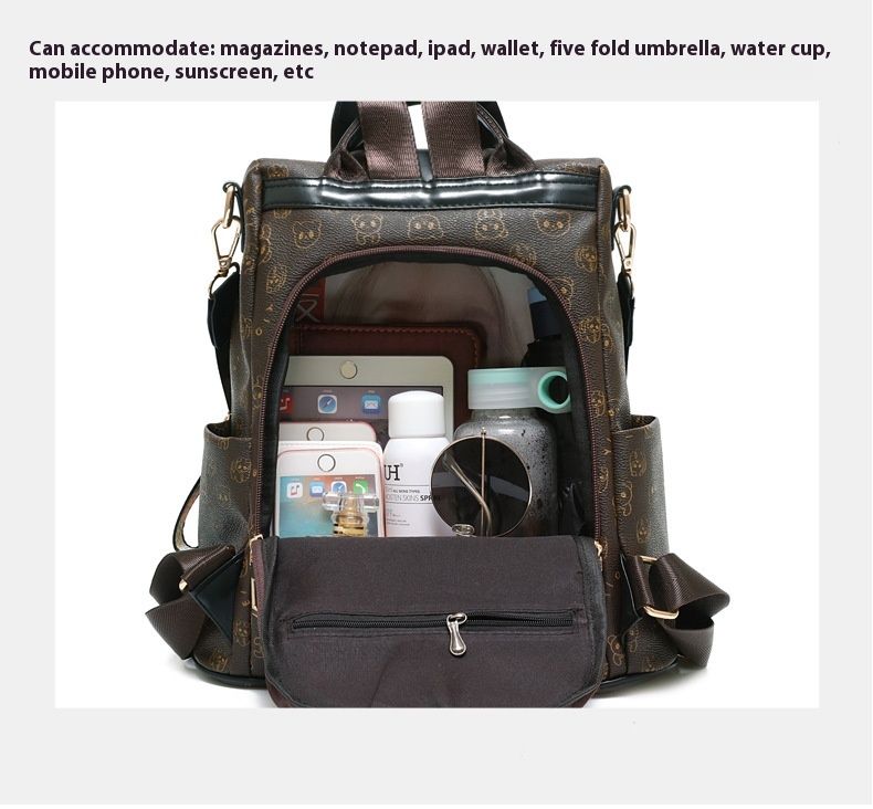 Andralyn skulder ryggsekk for kvinner Ny trendy koreansk versjon Allsidig mote student mykt skinn tegneserieryggsekk_voghion.com