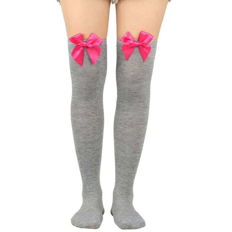 Calze sexy con fiocco per San Valentino sopra il ginocchio, calze alte, calze da donna, calze per feste di appuntamenti_voghion.com