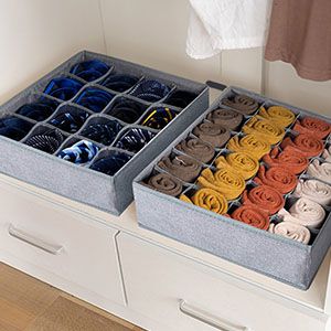 Organizadores de calcetines, divisores, cajones de tela plegables, cajas de almacenamiento para armario, para guardar calcetines y ropa interior._voghion.com