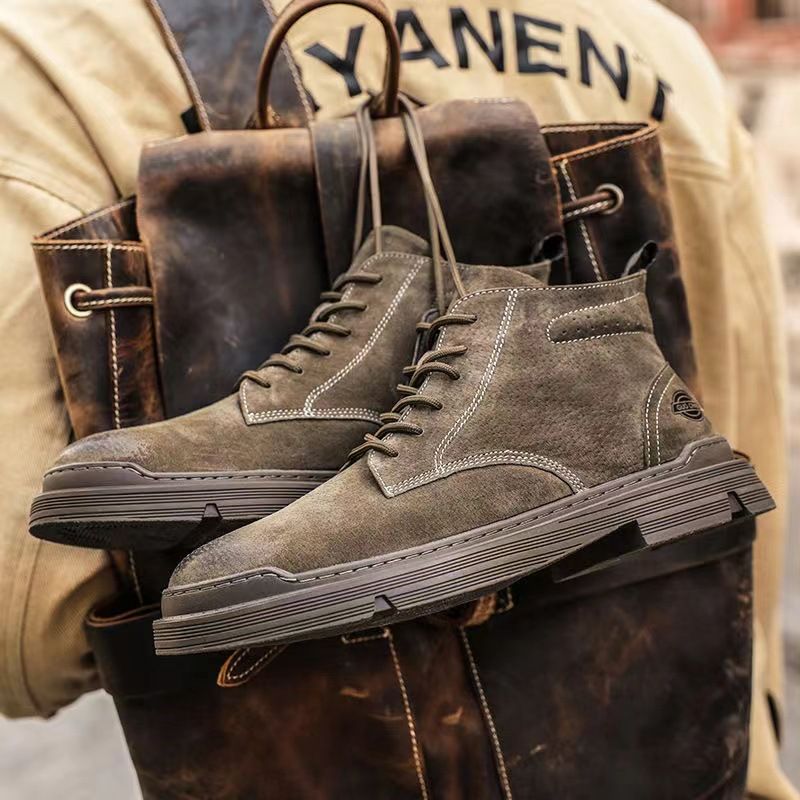 Scarpe alte in velluto autunnali da uomo Martin, alla moda, in pelle, corte, stile britannico, con punta media, casual, da lavoro_voghion.com
