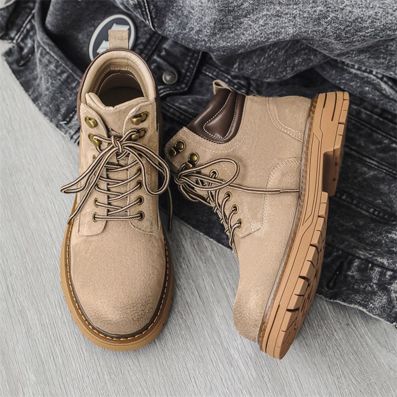 Martin Men's Autumn 2024 Thick Soled Rise Non Slip Outdoor Work Casual High Top Boots_voghion.com