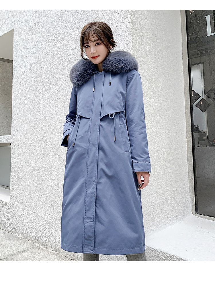Ropa de mujer Nuevo abrigo de invierno con forro de piel de largo medio Parka Haining desmontable_voghion.com