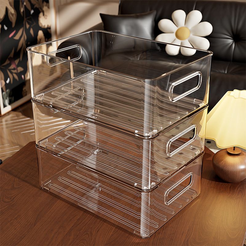 Desktop Storage Cosmetics Organizing Basket Dormitory Snacks Small Sundries Plastic Rectangular Acrylic Transparent Box_voghion.com