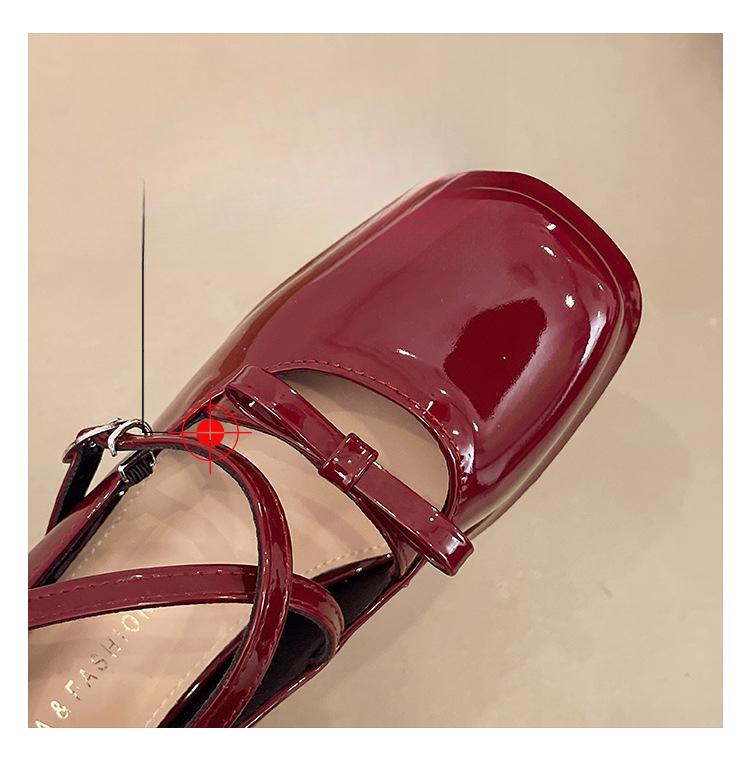 Platform High Heel Silver Mary Jane Women's Shoes, One Strap Square Toe Single Shoes_voghion.com