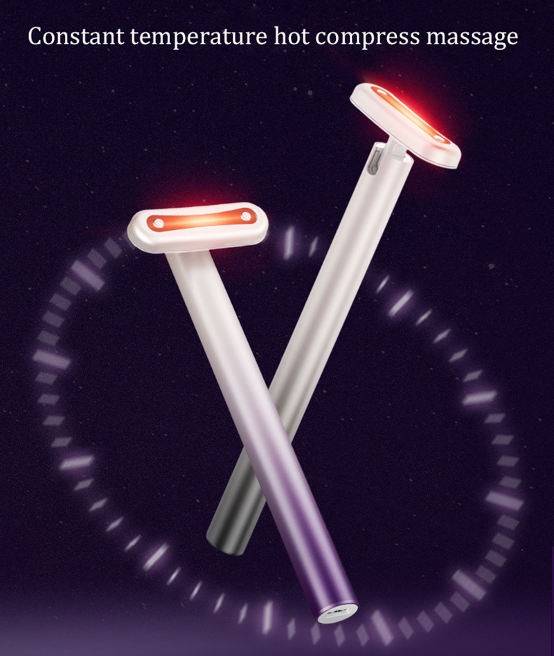 1/4 en Facial EMS Microcorriente Cálido Cuidado de los ojos Instrumento de belleza LED Cuidado de la piel Varita Vibración Skcare 70% de descuento_voghion.com