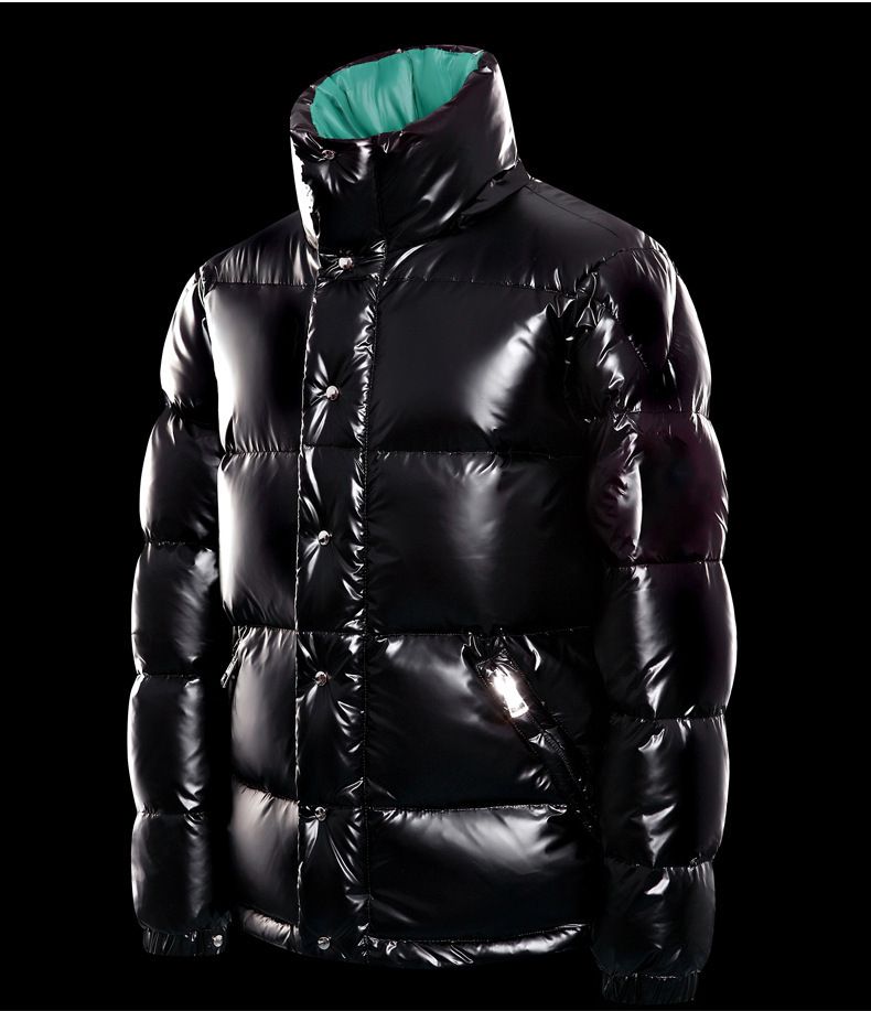 Men's & Women's Short Puffer Jacket With Shiny Finish, 100% White Duck Down, Workwear Style , Windproof & Machine Washable, For Extreme Cold Weather_voghion.com