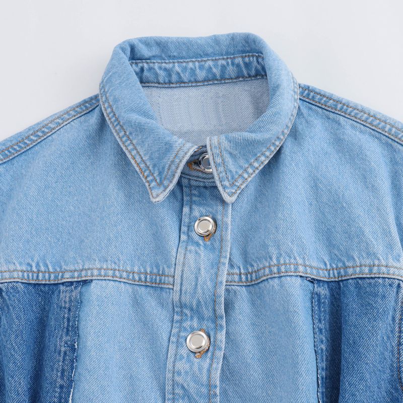 Dametøj 2024 sommer nyt patchwork kjole denim bukser sæt_voghion.com
