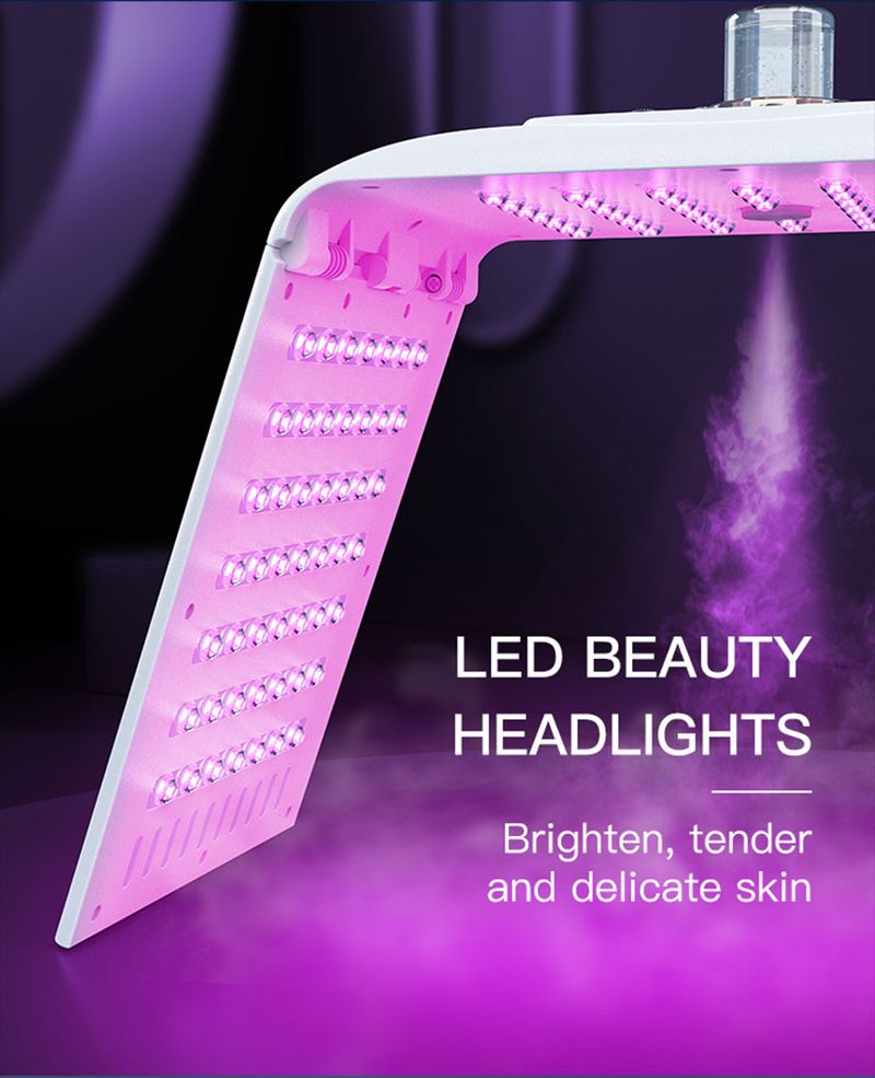 7 Faarf LED Gesiichtsmaske Klappbar Dynamic Red Light PDT Photon Therapie Mask Kale Nano Waasser Spray Anti Falten Schéinheetsinstrument_voghion.com