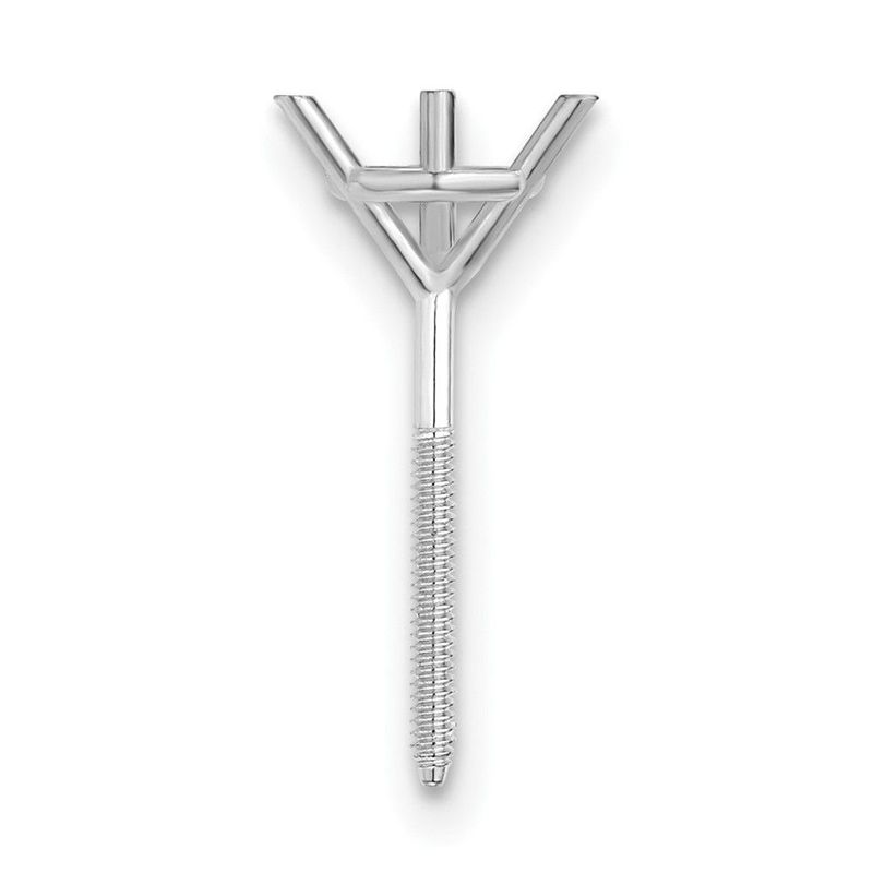 Platinum Round, 3-Prong W/Heavy Threaded Post .45ct. Earring Setting_voghion.com