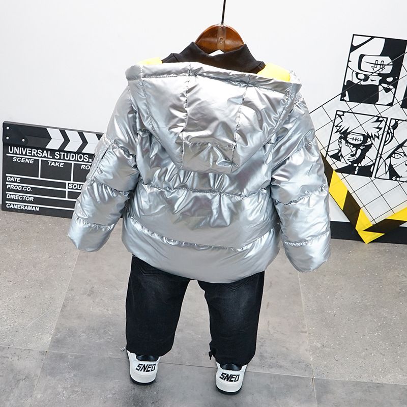 Abbigliamento per bambini 2024 Inverno Ragazzi Piumino spaziale Più Camicia con fondo in velluto Più Jeans in velluto_voghion.com