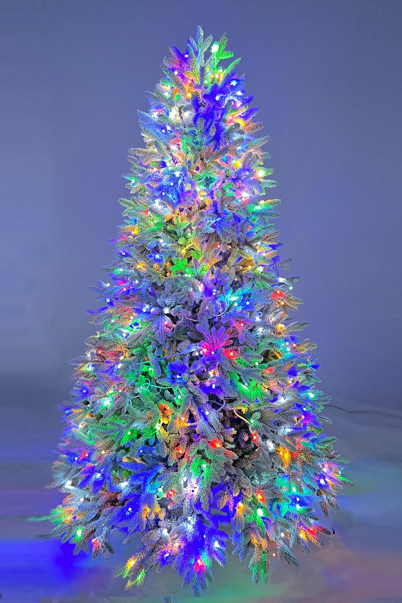 Natale Pure PE Albero di Natale ecologico di lusso criptato albero di Natale luci floccaggio decorazioni natalizie_voghion.com