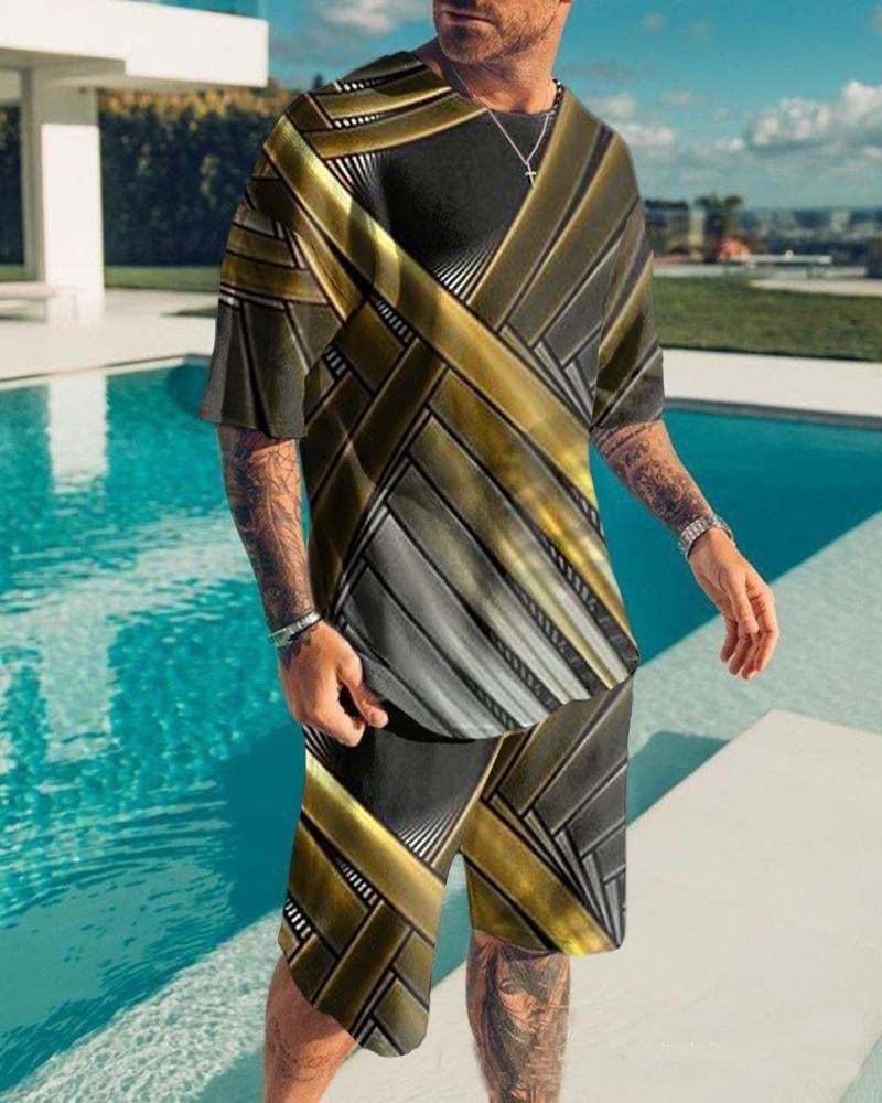 Men's 2pcs, Red Dots Pattern, Trendy Comfy Zip Polo And Plain Drawstring Waistband Shorts Set_voghion.com