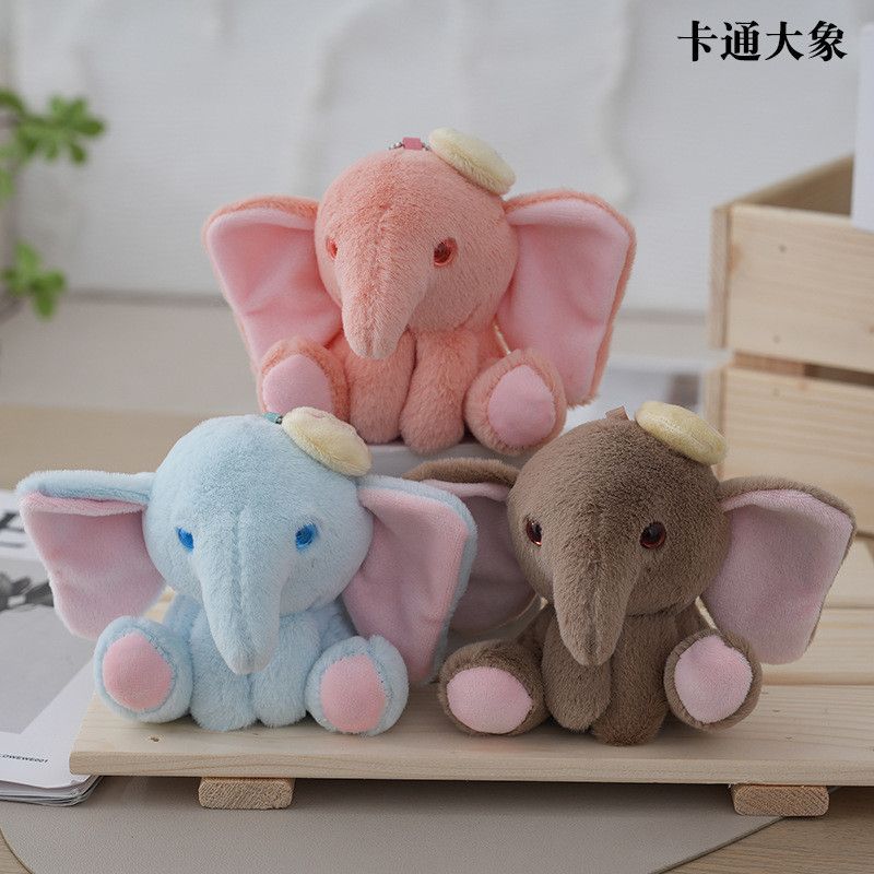 Adorable Keychain Plush Elephant Fluffy Toy For Car Keys Bags And Womens_voghion.com
