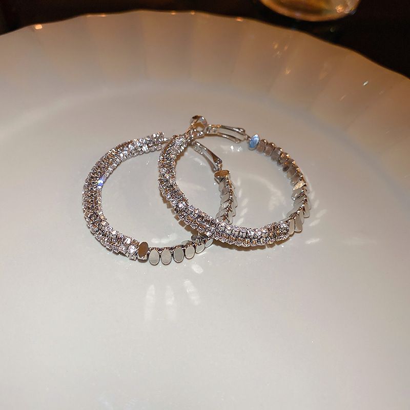 Nadel Zirkon Fragment Silber Kreis Nischen Design Sinn Ohr Hoops Elegante Licht Luxus Mode High-end-Ohrringe_voghion.com