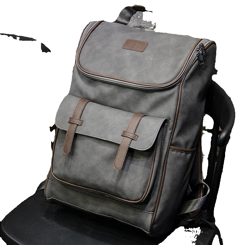 Korean Version Of The Street Fashion Men's Leather Large-capacity Leisure Backpack_voghion.com