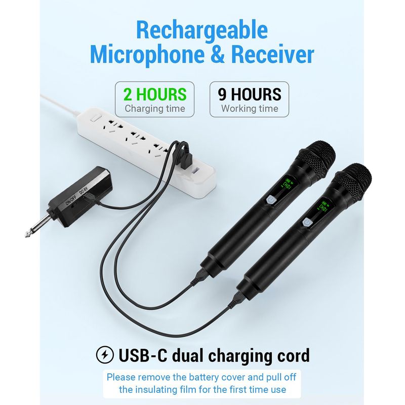 Rechargable Wireless Dynamic Microphone Handheld Mic Micphone For Party Karaoke Professional Church Show Meeting_voghion.com