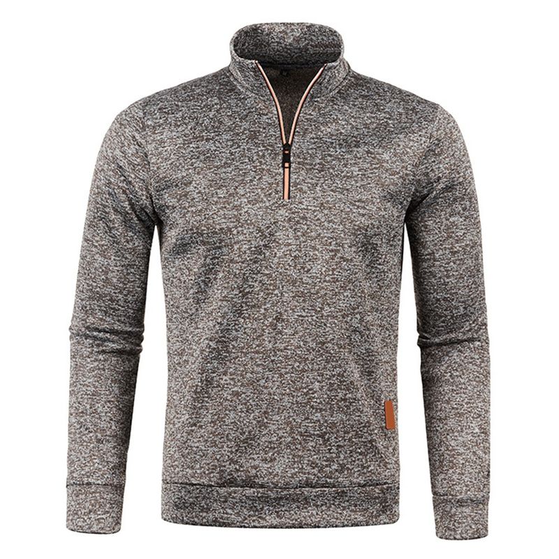Erkek Tişörtü Frühling Dicker Kazak Halb Fermuar Kazak Für Erkek Hoody Outdoor Sweatshir Herbst Einfarbig Rollkragen Swea_voghion.com
