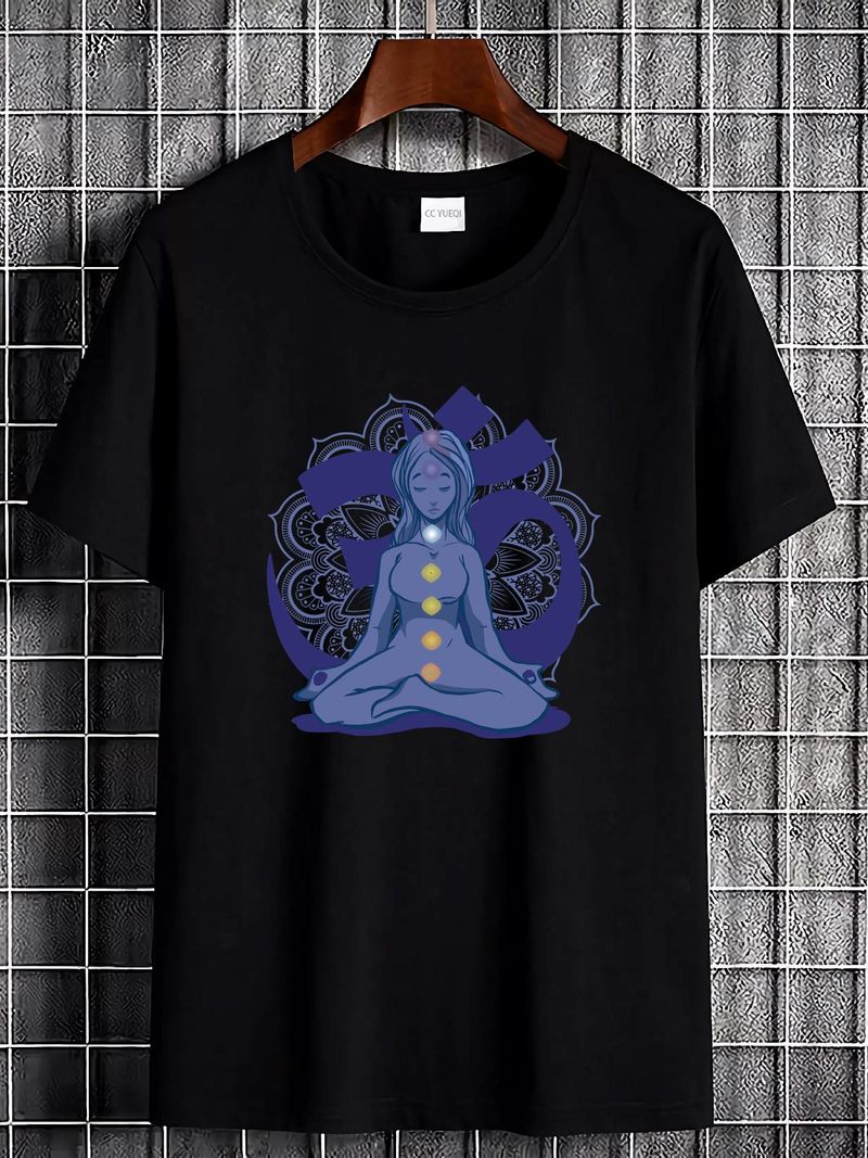 Camiseta de equilibrio de chakras, ropa espiritual, ropa de meditación, top para amantes del yoga, ropa zen, ropa bohemia, pasión por los viajes, transpirable, suave y versátil._voghion.com