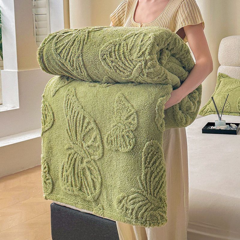 Coperta taffetà colore puro coperta multifunzionale coperta aria condizionata coperta jacquard farfalla commercio estero coperta divano singolo morbida_voghion.com