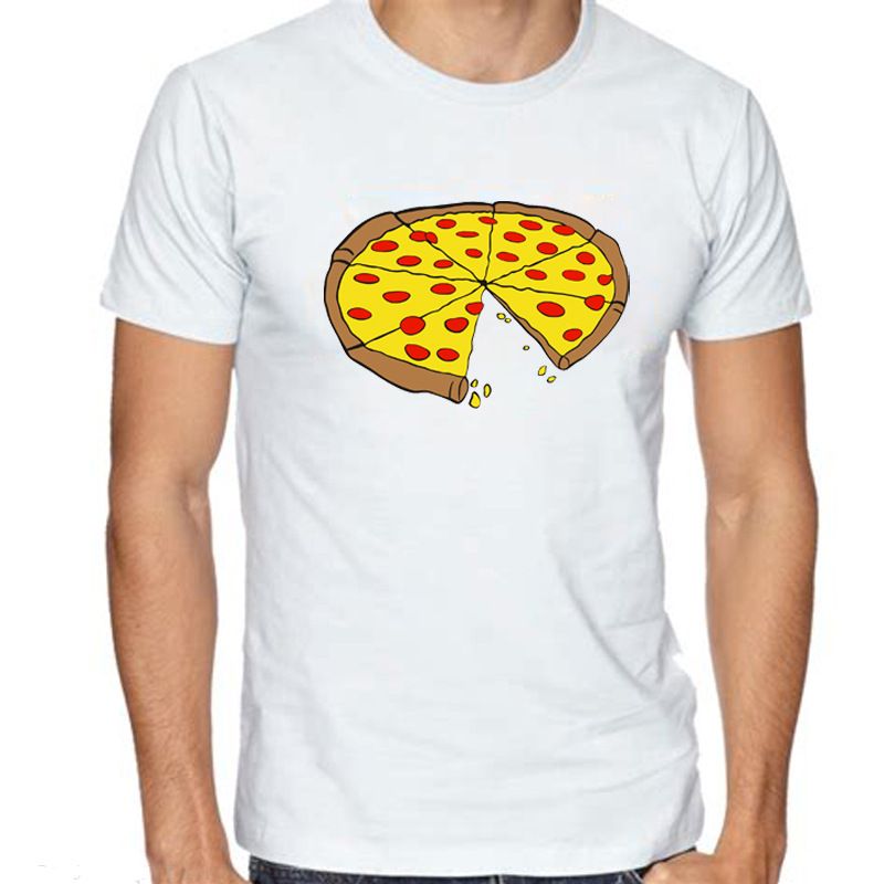 Ouder-kind kleding in dezelfde stijl Europese en Amerikaanse kinderkleding Leuke pizza T-shirt met korte mouwen_voghion.com