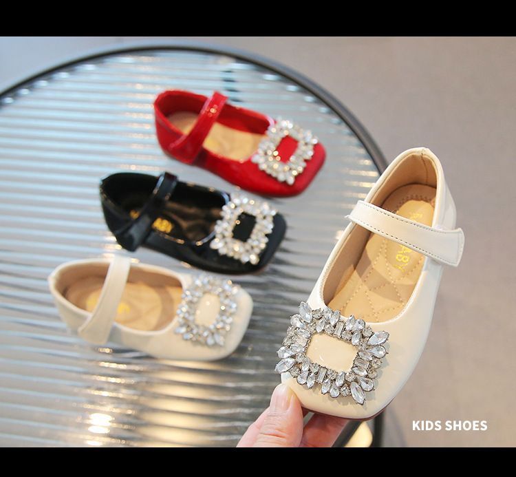 Kinderschuhe Mädchen Prinzessin Schuhe Frühling und Herbst weiche Sohlen rote Lederschuhe Strass Kinder Zehenschuhe für Kinder_voghion.com