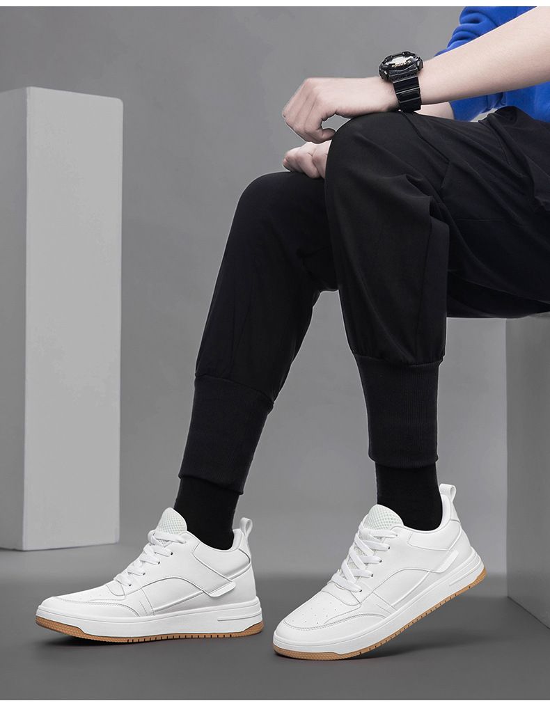 Zapatos de piel para hombre con alza, zapatos deportivos transpirables, zapatos blancos para niño, ropa deportiva y de ocio para estudiantes_voghion.com