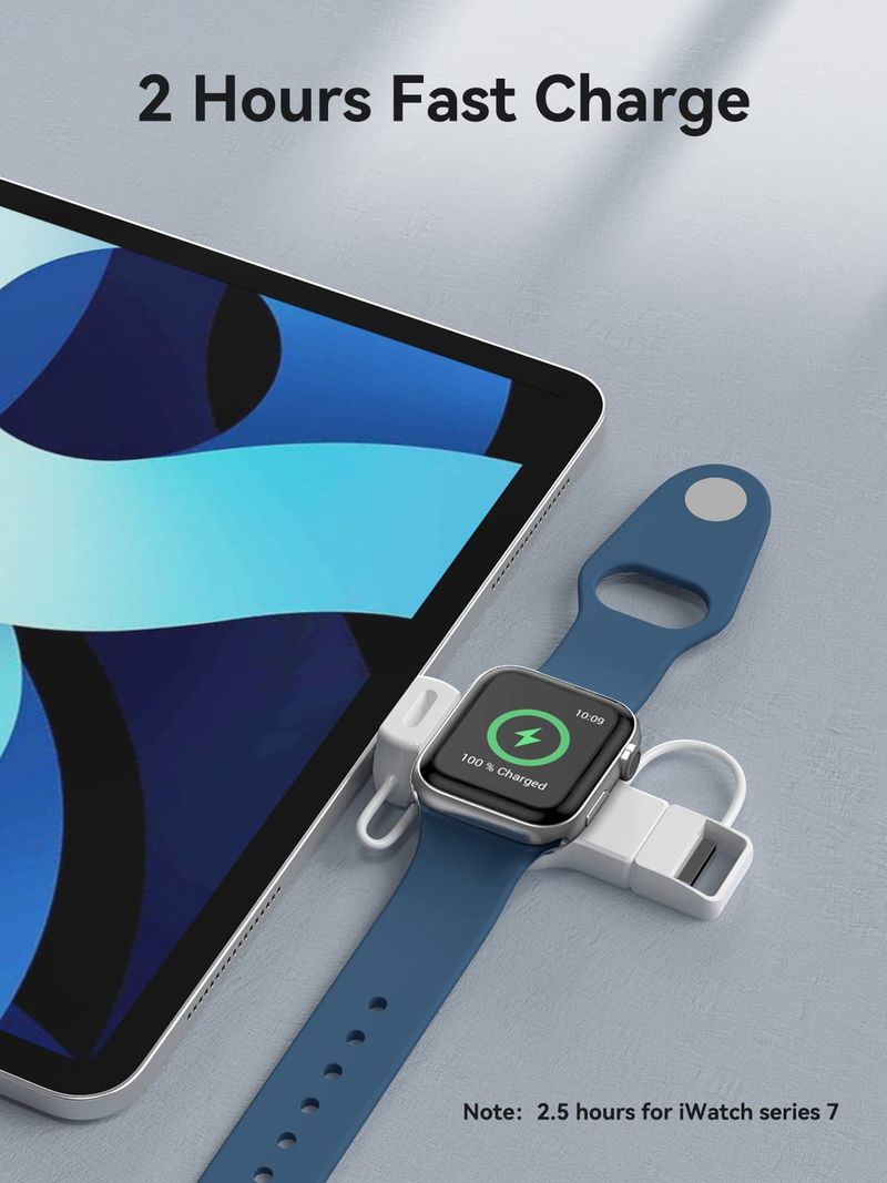 4 For IPhone Watch Ultra2/1 Series 9, 8, 7, SE, 6, 5, 4, 3, 2 Portable Wireless Magnetic Cordless Travel Charger_voghion.com