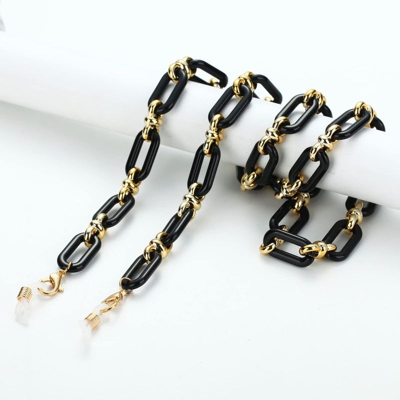 Fresh Colorful Acrylic Square Buckle Glasses Fashion Accessory Anti-Drop Mask Chain_voghion.com
