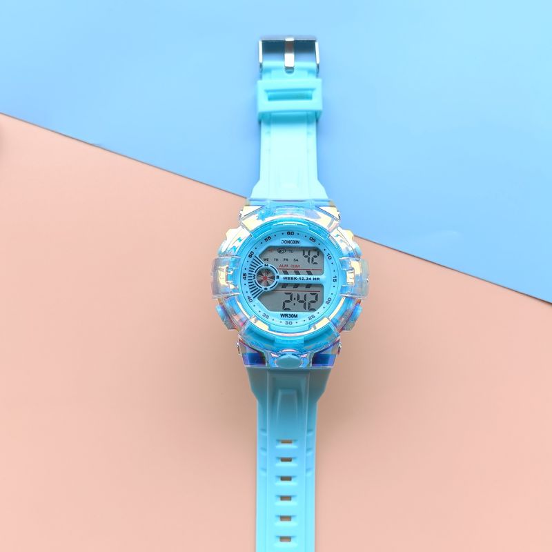 Neues galvanisiertes buntes Gehäuse für Studenten, Modetrend, multifunktionale leuchtende Sport-wasserdichte elektronische Uhr_voghion.com