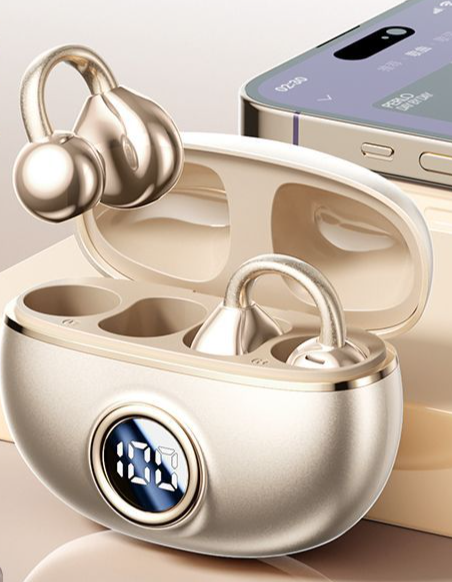 Auricolari Bluetooth con clip auricolare, non in-ear, cancellazione del rumore, speciali per la corsa, anti-caduta, batteria a lunga durata_voghion.com