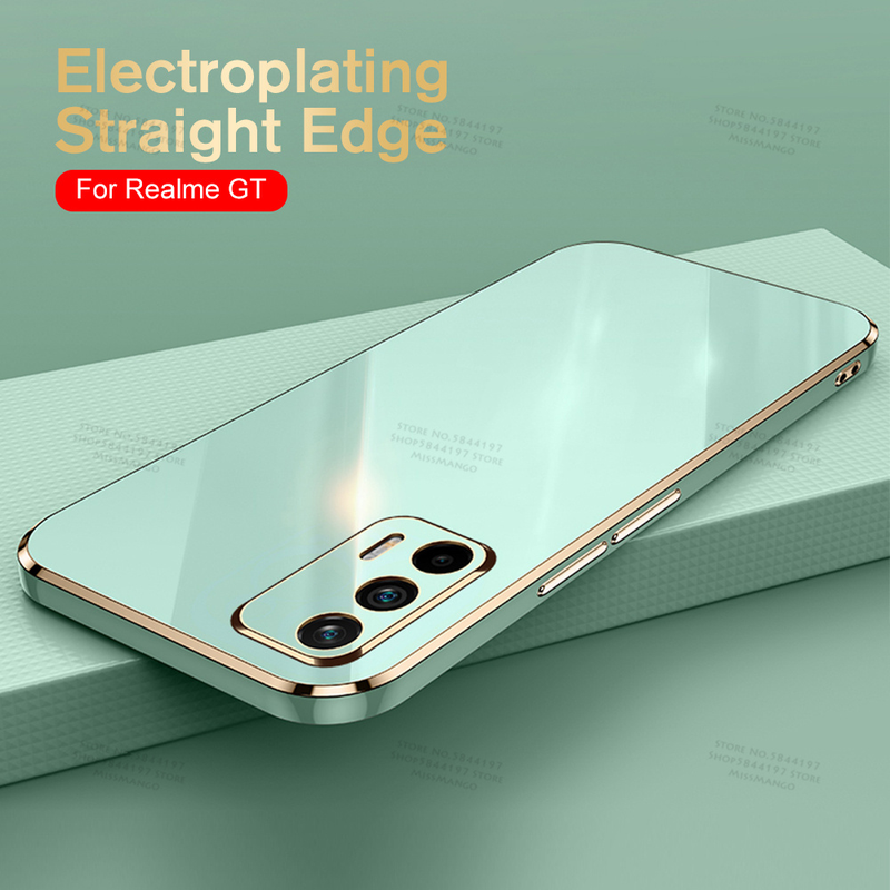 Capa de luxo galvanizada para Realme GT 5G 6,43'' Proteção de câmera de silicone macio para Realme_voghion.com