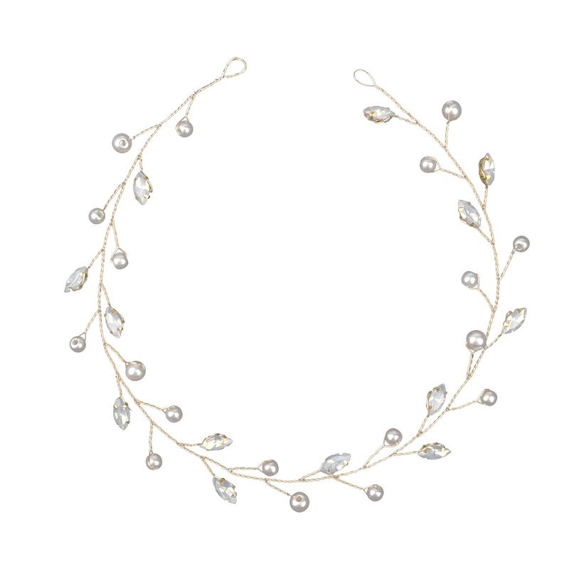 Gioielli da donna transfrontaliera da sposa albume di nozze occhio di cavallo diamante catena morbida fascia perla accessori per capelli fatti a mano_voghion.com