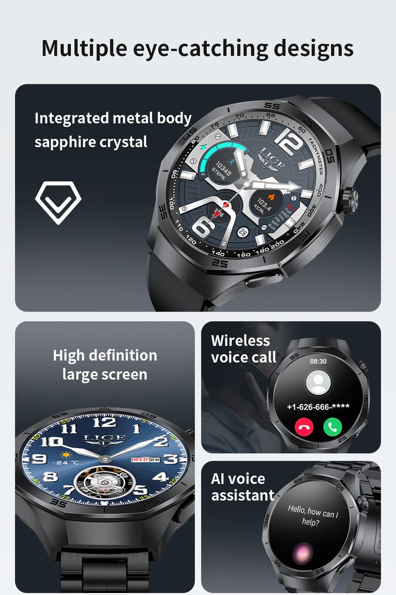 New Cross Border Smart Watch Sports Track Bluetooth Call Sports Mode Heart Rate Health Monitoring Watch_voghion.com