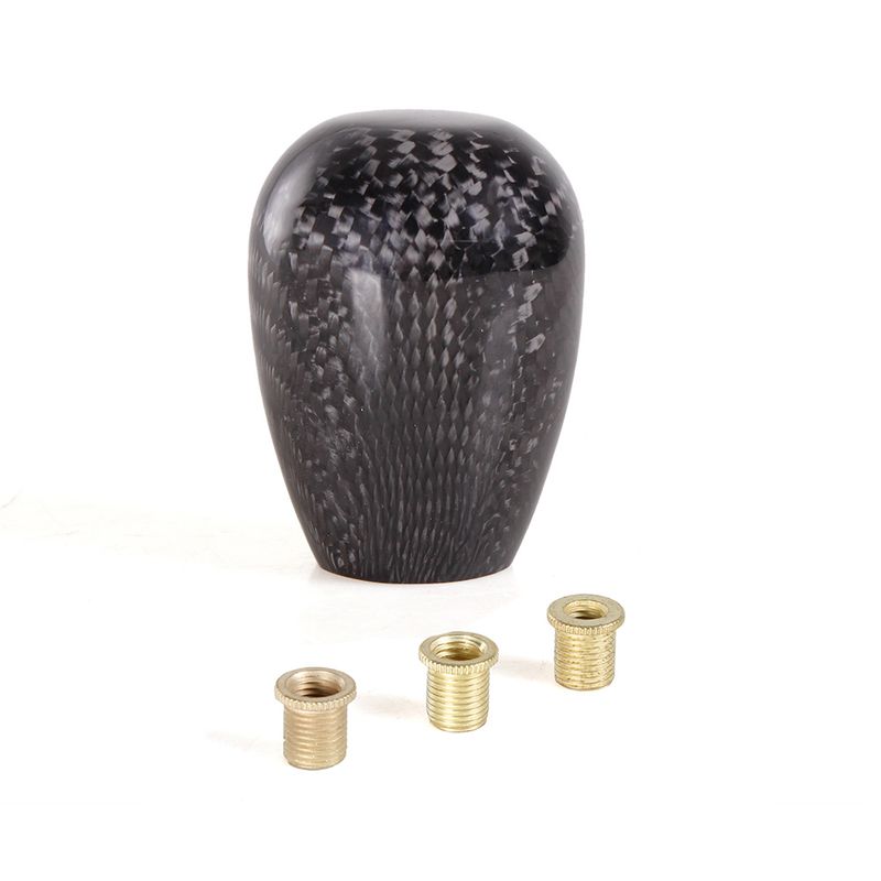 Universele ovale auto handmatige koolstofvezel versnellingspook met adapter versnellingspookkop versnellingspookknop JDM-stijl SFN105_voghion.com